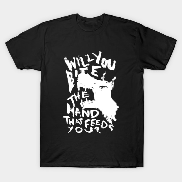 The Hand That Feeds - Illustrated Lyrics - Inverted T-Shirt by bangart